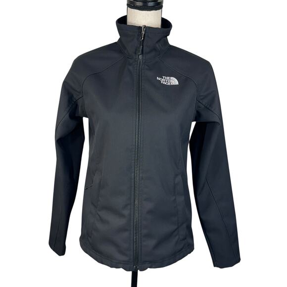 The North Face Womens Small Jacket Full-Zip Pockets Mock Neck Cinch Waist Black - Picture 1 of 16